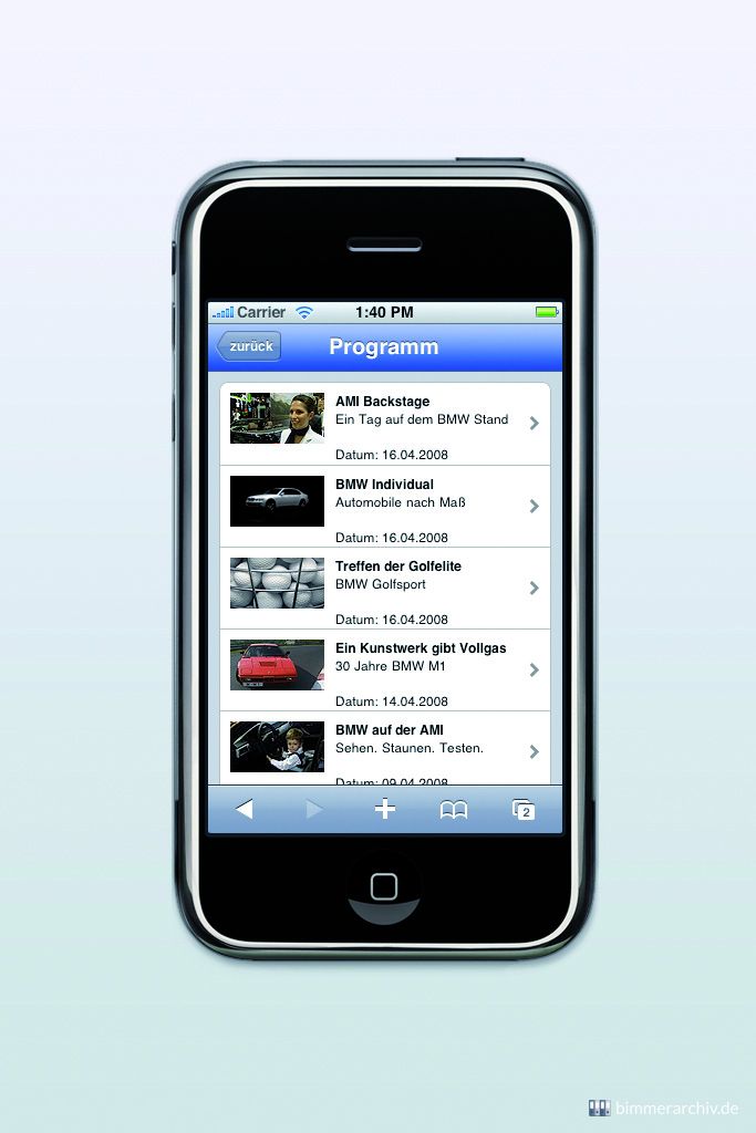 BMW TV iPhone Liste